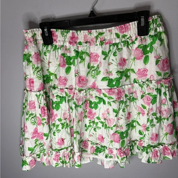 Hill House The Paz Rose Spring Floral Elastic Waist Mini Skirt - Picture 4 of 7